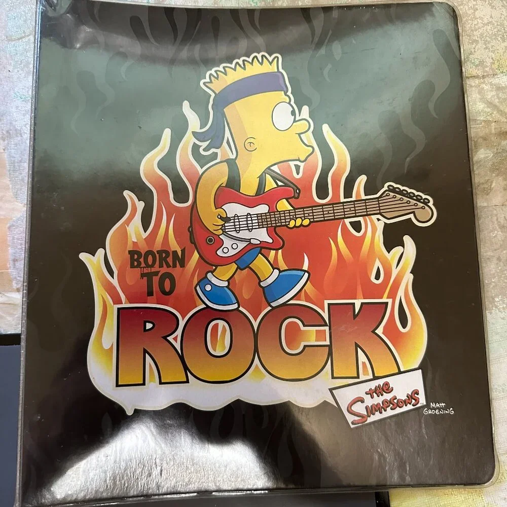 Bart Simpson Born to Rock Black Binder 2007